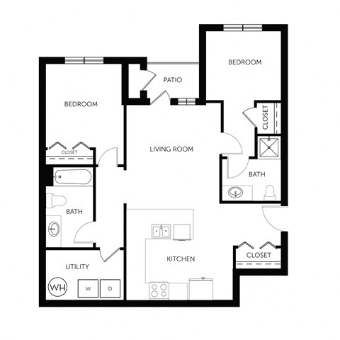 a floor plan of a bedroom apartment